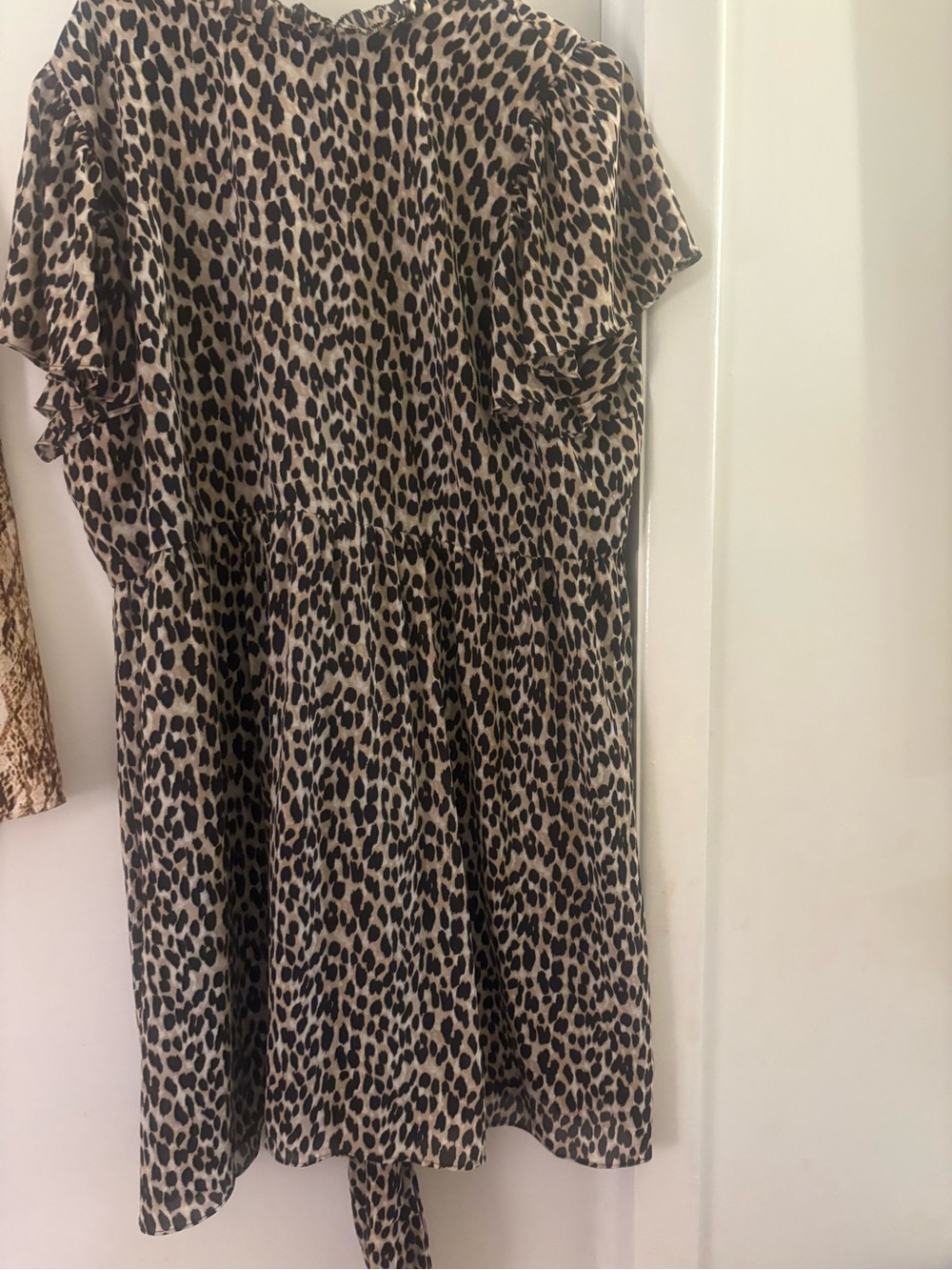 LOFT Plus Leopard-Print Midi Dress - Black & Cream